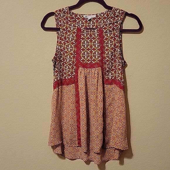 DR2 Patchwork print tank top. Pink/orange/green  size small - Picture 1 of 4
